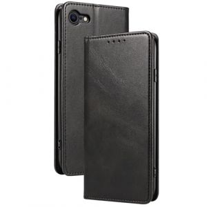 YLK Coque pour iPhone SE 2022/SE 2020 / iPhone 8/7, Étui en Cuir PU avec Fermeture Magnétique, Résistant aux Chocs, Étui de Protection à Rabat (Noir) (YYSuoEn, neuf)