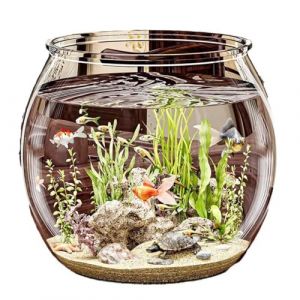 Aquarium Rond Aquarium De Bureau Aquariums Bols À Poissons Bocal À Poissons - Réservoir De Poissons D’Aquarium Clair pour Salon, Appartement, Bureaux, Maison pour Poisson Rouge, Poisson Betta (yezhouyezhou, neuf)