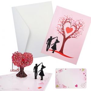CATELL Carte de Voeux Mariage, 3D Arbre D'amour Pop Up Carte de Mariage avec Enveloppe Cartecarte Arbre D'amour Carte Mariage pour Saint-Valentin Mariage Anniversaire F&ecirc;te (JRD-EU, neuf)