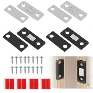 LACHT 4 Pi&egrave;ces, Aimant Porte Placard, Aimant Placard, Aimant Pour Porte De Placard, Loquet Magn&eacute;tique Ultra Mince, Fermeture Silencieuse, Pour Armoire Et Tiroir (candy27seven, neuf)