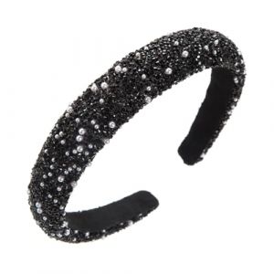 Bandeau Tête de Mort Large Tête de Mort avec Strass Brillants Perles Artificielles pour Mariage Cérémonie et Usage quotidien (XTYaa, neuf)