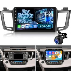 Autoradio Android 2G+64G pour Toyota RAV4 2013-2019 - sans Fil Carplay & Android Auto - St&eacute;r&eacute;o Android 10.1 Pouces avec WiFi EQ GPS Mirror Link FM RDS + AHD Cam&eacute;ra de recul&Mic (Tianju-EU, neuf)
