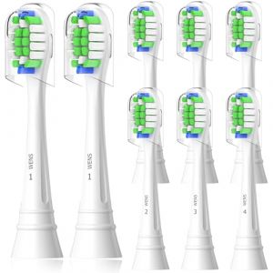WENS Têtes de Brosse à Dents de Rechange Compatible avec Philips Sonicare, Brossette de Rechange pour ProtectiveClean, 8 Blanc (YUEMI EU, neuf)