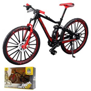 HIULLEN D&eacute;coration de mod&egrave;le de v&eacute;lo 1:10, mod&egrave;le de VTT, mod&egrave;le de doigt miniature, doigt bike, ornements de mod&egrave;le de VTT, mini mod&egrave;le de v&eacute;lo Bend (noir rouge) (YQMYEU, neuf)