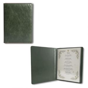 Porte-menu et dossier de pr&eacute;sentation en similicuir PU &ndash; Format A4/A5 &ndash; 4 pages, 13 vues &ndash; Pochettes PVC transparentes &ndash; Id&eacute;al pour restaurants, h&ocirc;tels, mariages et bureaux (GreenIsle, neuf)