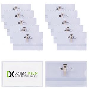 Vicloon Porte Badge, 26Pcs Badge Plastique Horizontal, Badges Personnalisable Avec Clip et épingle, Porte-Carte d'Identité Transparent Résistant à l’Eau Pour Badges Infirmiere, Ecoles, Entreprises (BEST-SELLER5, neuf)