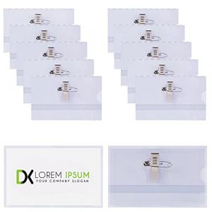 Vicloon Porte Badge Plastique Horizontal, 26Pcs Porte-nom Avec Clip et épingle, Porte-Carte d'Identité Transparent PVC Transparent Résistant à l’Eau Pour Badge Infirmiere, Ecoles, Entreprises (BEST-SELLER5, neuf)