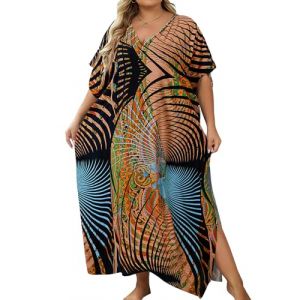 Bsubseach Couvre-Maillots De Bain pour Femme Maxi Kaftan Couvre-Plage Ups Tenues D&rsquo;&eacute;T&eacute; Ligne (Bsubseach-EU, neuf)
