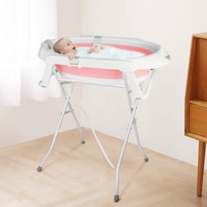 3 in 1 Baignoire pour bébé pliante avec support 82cm,baignoire pour bébé avec support pliable,Baignoire bébé pliable,Baignoire avec support,portable,antidérapante,pour nouveau-nés jusqu'à 3 mois (jusiZL, neuf)
