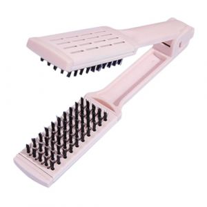 WRITWAA Peigne Peigne Lisseur Brosse Fer Plat Brosse à Cheveux De Voyage Sèche-cheveux à Brosse Tondeuse à Cheveux à Pointes Fourchues Lisseur Peigne En Fer Poils En Plastique Rose (Saieli, neuf)