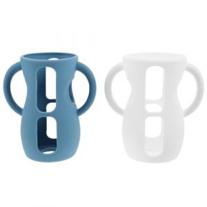 BESTonZON 2 pièces Housse Silicone pour Biberon Compatible avec Avent Protection Antichoc et Fuite avec Poignée pour Voyage et Nettoyage Facile (Lanege, neuf)