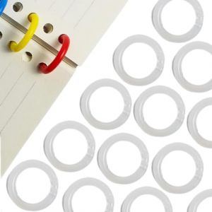 CHUYIX Lot de 100 anneaux de reliure en plastique pour feuilles volantes - 15 mm - Anneaux porte-cl&eacute;s - Feuilles en vrac - Pour scrapbooking, album, artisanat, porte-cl&eacute;s, rangement m&eacute;mo (CHUYIX, neuf)