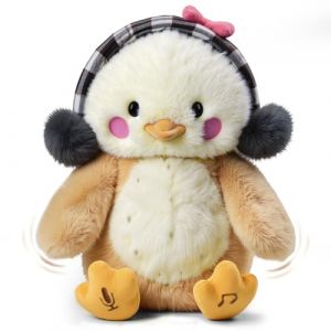TUMAMA Kids Peluche Animal Qui Danse et Repete pour Bebe, Interactif Musical Jouet avec Enregistrement, Dansante Parlante Jouets Enfant, Peluches Poulet et Animaux Interactifs, R&eacute;p&eacute;te Hug me, Kiss Me (Wanyehong TOYS, neuf)