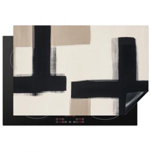 KitchenYeah&copy; Protection Pour Plaque Induction 78x52 cm Plaque de Deco Cuisine Prot&eacute;g&eacute; Cache De Cuisson Vitroceramique Peinture - Abstrait - Japandi (KitchenYeah, neuf)