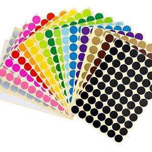 864pcs Gommettes Autocollantes Rondes,YiXuTag 16 Feuilles 16 Couleurs Pastilles Autocollantes 20mm,Étiquette Ronde Autocollante Pastilles Autocollantes Couleurs pour Calendriers Scolaires Bureau Carte (YiXuTag Store, neuf)