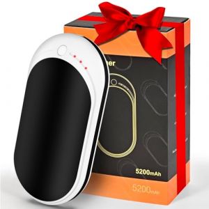 Chauffe Main Rechargeable, Chaufferette Main Electrique USB, 5200 mAh 2 in 1 Chauffe-Main Power Bank avec 3 Modes de Chauffage, Hand Warmer Portables Chauferrettes Main pour Homme et Femme (Blanc) (SNOW DERICH LIMITED, neuf)