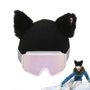 Housse De Casque De Ski Chat Ears,Couvre-Chef pour Oreilles De Chat,Couvre-Chef De Ski, Housse en Peluche Mignonne pour Couvre-Chef,Protecteur De Couvre-Chef Pelucheux,Couvre-Chef D'hive (moxica, neuf)