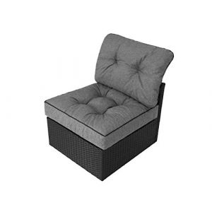 Coussin de jardin, pour chaise, fauteuil rotin, fauteuil jardin, coussin fauteuil rotin, coussin fauteuil jardin - Taille L, 60 x 60 x 40 cm &ndash; Gris (PillowPrim, neuf)