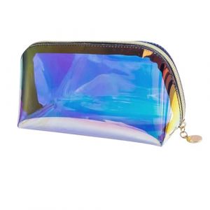 Sharplace Trousse de maquillage holographique irisée pour femme, étui de rangement en TPU, trousse de toilette pour cadeau de vacances, porte-monnaie à langer, 22cmx8cmx11cm (RT Technology, neuf)