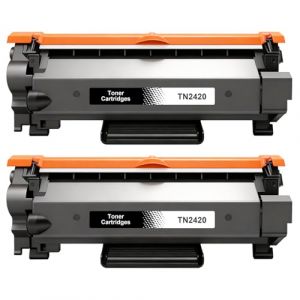 2 x Toner TN2420 TN-2420 Compatible avec TN2410 TN 2410, pour Brother MFC L2710DW, L2710DW, MFC-L2710DN, HL-L2350DW, DCP-L2530DW, HL-L2375DW, MFC-L2750DW, HL-L2310D, MFC-L2730DW, HL-L2370DN (Evelyy, neuf)