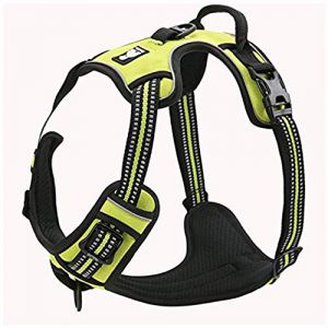 TRUE LOVE Réfléchissant Harnais De Chien Réglable Décourager Tirer Pet Gilet Durable en Nylon De Voiture TLH5651 (Jaune Fluo, XS) (Truelove Pet Garment and Shoes Co.Ltd., neuf)