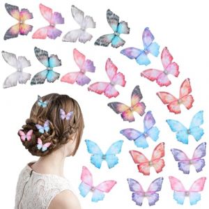 Pince Cheveux Papillon, 20 Pieces Barrette Papillon Cheveux, 3D Pince Papillon Cheveux, Accessoires Cheveux Papillon, Épingle à Cheveux Papillon pour Femmes, Filles (kunmingguakuajunshangmaoyouxiangongsi, neuf)
