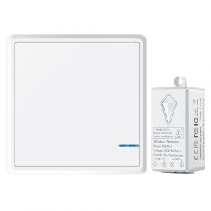 Interrupteur Sans Fil, NineLeaf 433Mhz 220V interrupteur va et vient sans fil, 1000W interrupteur à radiofréquence, IP66 étanche - Portée de 100 m, d'éclairage on/Off avec Interrupteur sans Fil (NineLeaf-UK, neuf)