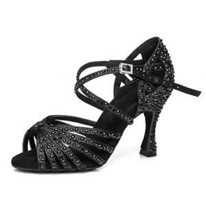 MINITOO Femme Danse Chaussures avec Strass Mariage Soirée Sandals avec Talon L429 Noir EU 38 (Shaoguanshi Borun Maoyi Youxiangongsi, neuf)