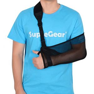 supregear Écharpe de Bras, Sling Bras Écharpe de Bras en Maille, Bride D'immobilisation de Bras D'épaule Légère Support de Stabilisateur D'épaule Respirant pour Bras Coude Poignet Main (J&D Tech FR, neuf)