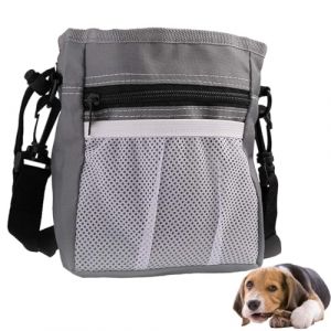 YUVKIN Pochette &agrave; friandises pour Chien, avec distributeur de sacs &agrave; d&eacute;jections int&eacute;gr&eacute;, Sacoche Friandises pour Chien pour Le Dressage des Animaux de Compagnie, Pochette de Dressage pour Chien (HerEdit, neuf)