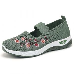 Chaussures Orthopédiques Femme - Basket de Marche Mode et Sport Respirant Confort Chic Leger Chaussures sans Lacets Femme à Motifs Floraux Orthopédique Basket sans Lacet (ZAOOON, neuf)