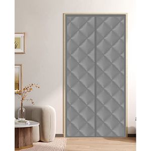 Rideau de Porte Isolant Thermique,Rideau de Porte Magn&eacute;tique Auto-Absorbant,Rideau de Porte Anti Froid dans Cuisine&Maison Moustiquaire,Isolant Phonique,Pas de Per&ccedil;age N&eacute;cessaire (Gris, 90_x_210_cm) (ESSALUDSHOP, neuf)