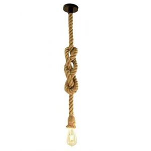 Vecys Lustre Corde Suspension Industrielle Corde Luminaire Corde Lustre Industriel Corde de Chanvre Luminaire Plafonnier 120CM (Vecys, neuf)