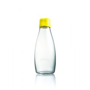 Retap ApS Grande Bouteille d'eau en Verre Borosilicate 0,8 Litre, Jaune, 0.5 / Medium (Pablo Fúster Cavestany, neuf)