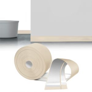 LIHIQIYA Plinthe Souple Autoadh&eacute;sive Beige, 3M Plinthe Adhesive PVC, Plinthe Autocollante Flexible, Plinthe Souple Pliable Convient pour Cuisine et Salle de Bain, Corniere PVC Autocollante 50x20mm (LIHIQIYA, neuf)