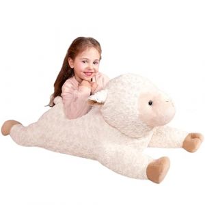 IKASA Peluche Mouton Géant Animal Jouet,Grand Gros Mouton Mignon Moelleux Animaux XXL XL Peluche 78cm Géante Douce Grosse Adorable de Grande Taille,Cadeaux pour Les Enfants Ami (Blanc, 78cm) (IKASA TOYS, neuf)