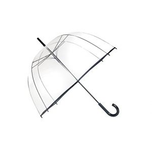 SMATI Parapluie Long Transparent – Forme Cloche, Classique et Basic, Ouverture Automatique, Diamètre=85cm, Parapluie Femme, Couleur liseré Noir Taille Unique (Umbrella republic, neuf)