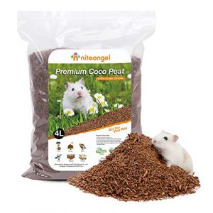 Niteangel Litière Naturelle pour Hamsters Nains syriens, gerbilles, Souris, Degus ou Autres Petits Animaux à Base de Coco/Cork. (Tourbe de Coco) (NiteangelPet, neuf)