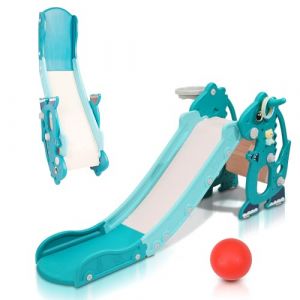 Ansobea Toboggan 4 en 1 pour enfant avec machine d'apprentissage en anglais Early Learning Machine, amusant, toboggan pour enfants à partir de 2 ans, toboggan pour l'intérieur et l'extérieur, vert (Big Bird GmbH, neuf)