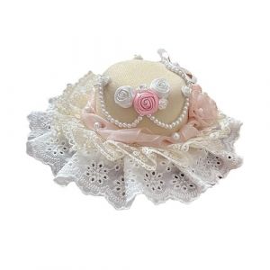 Élégant bibi en organza blanc pour chapeau - Accessoire de mode pour mariages et événements spéciaux avec bordure en dentelle (Coloredcloud, neuf)