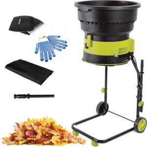 2500w Broyeur &agrave; Feuilles &eacute;lectrique Broyeur De Compost Broyeur De Branches Hachoir &agrave; Feuilles Broyeur De Feuilles De Jardin,Diam&egrave;tre De L'entonnoir 54 Cm Pour Nettoyage Cour,Powercord&times;40m (haoyunai, neuf)