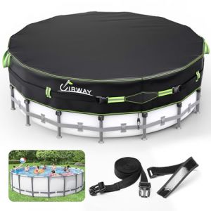UIRWAY Bâche de Piscine 500D Ronde 365cm [Version Renforcée 2025] – Bâche Lourde avec Protection UV, Sangles Coupe-Vent Ultra-Résistantes et Revêtement Gel – Bâche Robuste pour Piscine Hors-Sol (UIRWAY official, neuf)