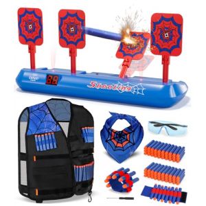 Lehoo Castle Cible Nerf, Cible Electrique Automatique Spider Jouet pour Pistolet Enfant, Gilet Tactique Enfants, Jouet Garcon 3 4 5 6 7 8 Ans (Toi Bani EU, neuf)