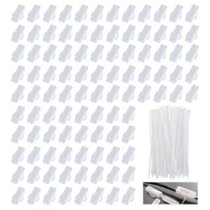 100 Pi&egrave;ces Bo&icirc;te &Eacute;tiquettes de C&acirc;ble,Transparent Marquage de Cable Plastique R&eacute;utilisable Imperm&eacute;able avec 100 Marquage Serre Cable en Plastique pour Le Marquage et Organiser les C&acirc;bles (Zifukeji, neuf)