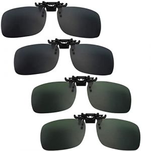 4 Pi&egrave;ce Clip Lunettes de Soleil Polaris&eacute;es, Lunettes de Soleil Polaris&eacute;es Clip, Relevable et Ultra L&eacute;ger, Surlunettes De Soleil, Anti-Reflets Lentille Rabattable, pour les Activit&eacute;s de L'ext&eacute;rieur (FIBOUND EU, neuf)