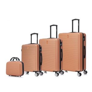 CELIMS - Sets de Bagages 4 Pi&egrave;ces avec 1 Vanity/Trousse de Toilette | Set Valise Rigide | Lot de Valise de Voyage | Cabine 55cm + Moyenne 65cm + Grande 75cm + Vanity | Corail (CELIMS, neuf)