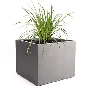 Pflanzwerk® Pot de Fleur Cube Jardinière Gris 23x23x23cm *Résistant au Gel* *Protection UV* *Qualité européenne* (Pflanzwerk Deutschland GmbH, neuf)