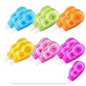 RYAN 12 Pcs Ruban Correcteur Mini Pocket Souris Correcteur Blanc pour Fourniture Scolaire École Bureau (6 Couleurs) (FRLENGG, neuf)