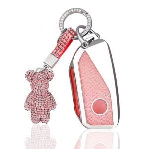 OFF WE GO Coque Cl&eacute; Etui Cles pour BMW X1 X4M X5 X6 X7 2er 3er 5er 7er iX/i4/i7 XM &Eacute;tui Cl&eacute;s Boitier Cl&eacute; Voiture Protecteur Cl&eacute; Voiture avec Porte-cl&eacute;s, Rose (OFF WE GO, neuf)