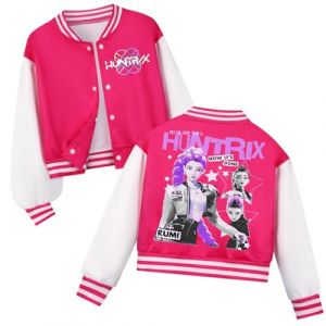 Kpop D-Demon H-Hunters Veste Enfants et Adolescents Veste Varsity Style Baseball, Y2K Style Streetwear avec Motif Anime, Blouson Aviateur pour Gar&ccedil;on & Fille (XINSAHN, neuf)